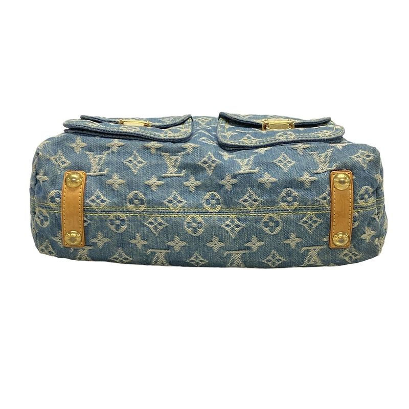 Louis Vuitton Bag Denim Baggy GM M95048 Blue Cotton Leather