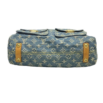 Louis Vuitton Bag Denim Baggy GM M95048 Blue Cotton Leather