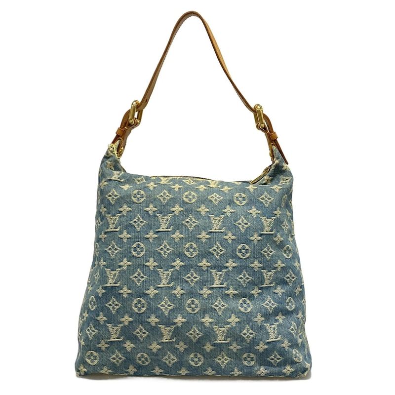 Louis Vuitton Bag Denim Baggy GM M95048 Blue Cotton Leather
