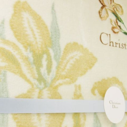 Christian DIOR Blanket Cotton Blanket Single Logo Embroidery Iris Floral