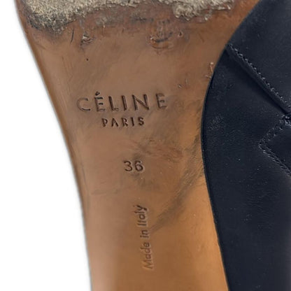 Celine Short Boots 36 Women - Black and Silver Leather