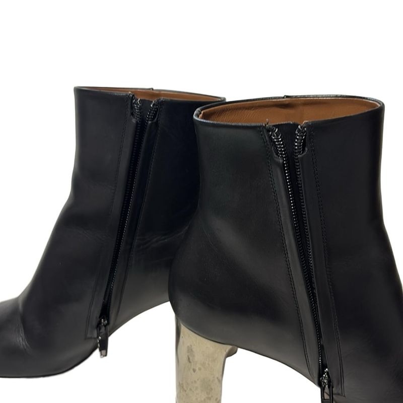 Celine Short Boots 36 Women - Black and Silver Leather