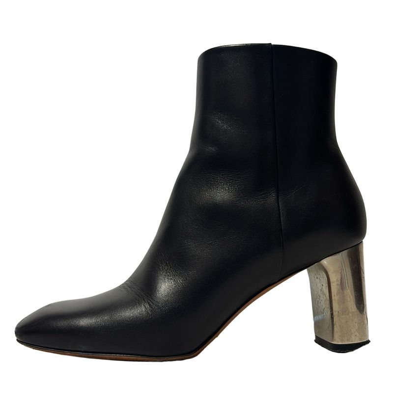 Celine Short Boots 36 Women - Black and Silver Leather
