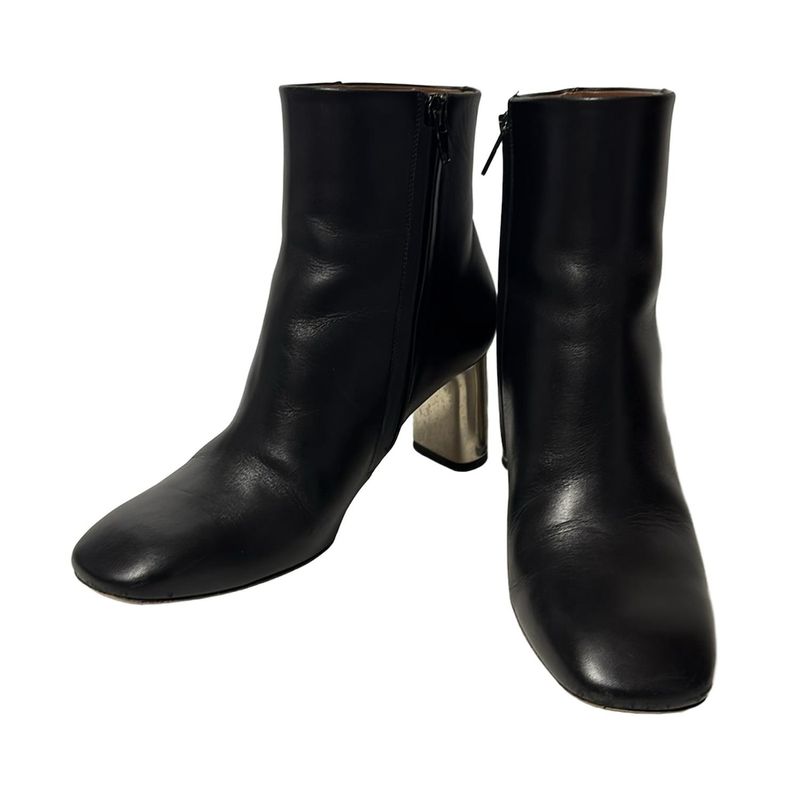 Celine Short Boots 36 Women - Black and Silver Leather