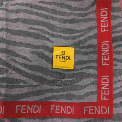 Fendi Handkerchief Mini Scarf Zebra Pattern All Over Gray