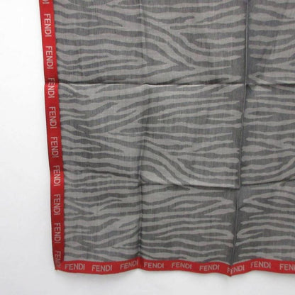 Fendi Handkerchief Mini Scarf Zebra Pattern All Over Gray
