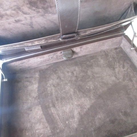 Gucci Trunk Briefcase Leather Dark Brown