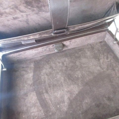 Gucci Trunk Briefcase Leather Dark Brown