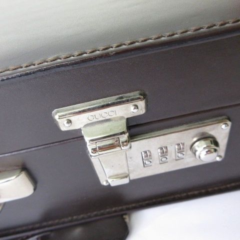 Gucci Trunk Briefcase Leather Dark Brown