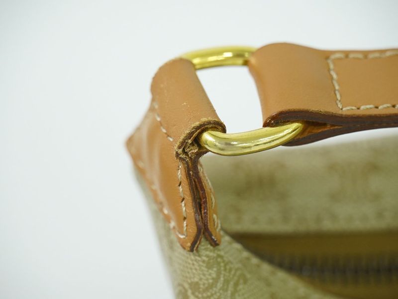 Authentic Celine Macadam Handbag Pouch PVC Beige Macadam Bag Pre-owned [follow-u