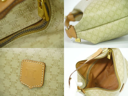 Authentic Celine Macadam Handbag Pouch PVC Beige Macadam Bag Pre-owned [follow-u