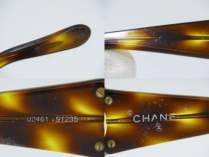 Authentic Chanel Coco Mark Tortoiseshell Pattern Sunglasses Eyewear Plastic GP