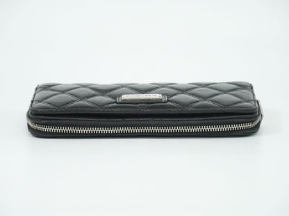 Authentic Chanel Paris New York Line Matelasse Round Zipper Long Wallet Long