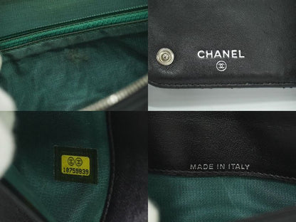 Authentic Chanel Paris New York Line Matelasse Round Zipper Long Wallet Long