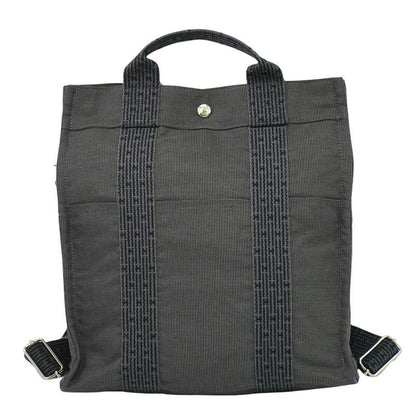 Authentic Hermes Her Line Ado MM Backpack Sac Backpack Canvas Gray Her Line Ado