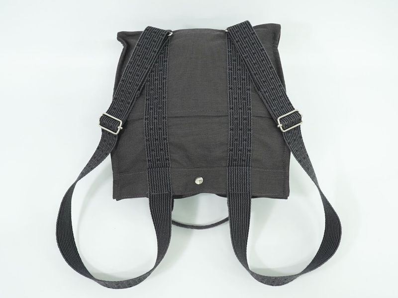 Authentic Hermes Her Line Ado MM Backpack Sac Backpack Canvas Gray Her Line Ado