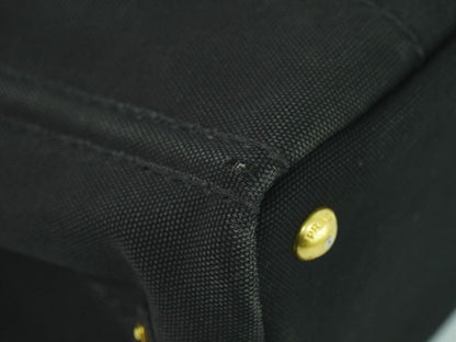 Authentic Prada Mini Canapa Tote Handbag Canvas Black Bn2439 Mini Canapa Bag