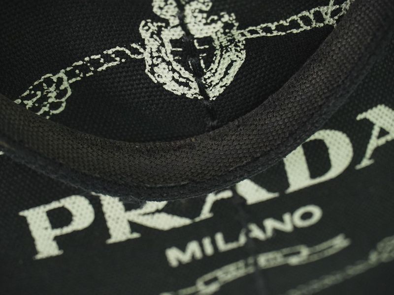 Authentic Prada Mini Canapa Tote Handbag Canvas Black Bn2439 Mini Canapa Bag