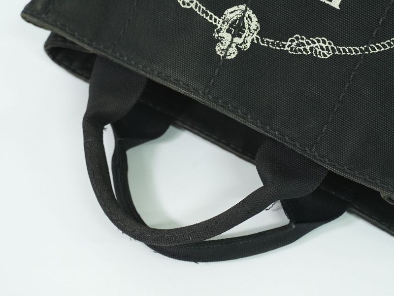 Authentic Prada Mini Canapa Tote Handbag Canvas Black Bn2439 Mini Canapa Bag