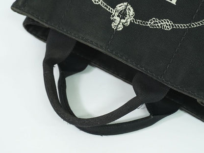 Authentic Prada Mini Canapa Tote Handbag Canvas Black Bn2439 Mini Canapa Bag