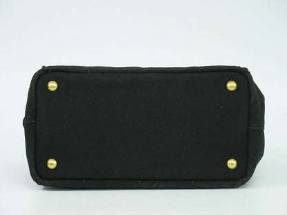 Authentic Prada Mini Canapa Tote Handbag Canvas Black Bn2439 Mini Canapa Bag