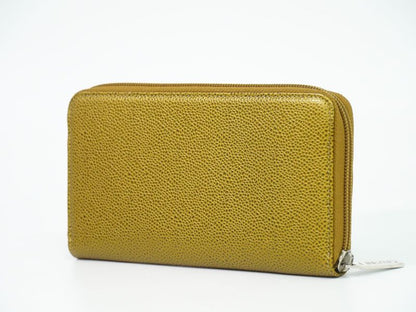 Authentic Chanel Coco Mark Round Zipper Long Wallet Long Wallet Caviar Skin