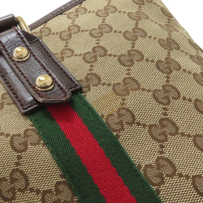 Gucci 162899 GG Sherry Line Tote Bag Canvas Women