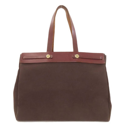 Hermes Herbag Cabas Su Gold Hardware Tote Bag Toile Offiche Women