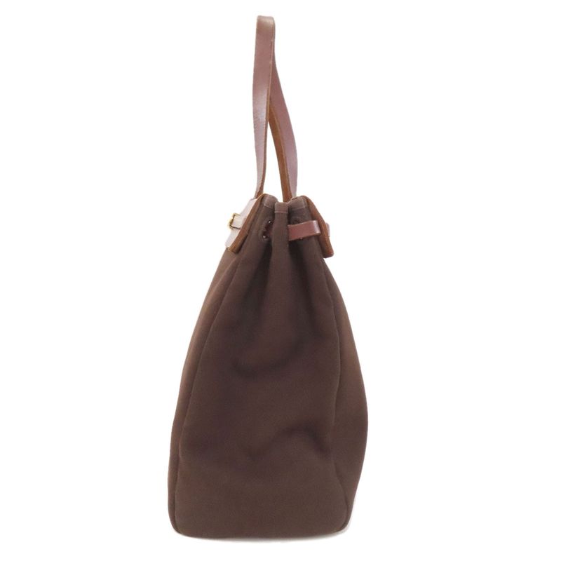 Hermes Herbag Cabas Su Gold Hardware Tote Bag Toile Offiche Women