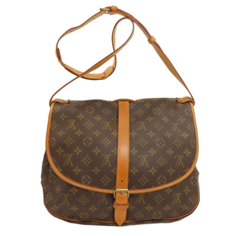 Louis Vuitton M42254 Saumur 35 Shoulder Bag Monogram Canvas Women
