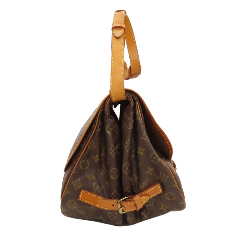Louis Vuitton M42254 Saumur 35 Shoulder Bag Monogram Canvas Women