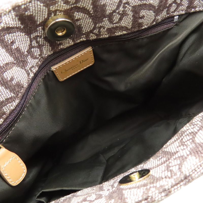 Christian DIOR Trotter Pattern Tote Bag Canvas Women