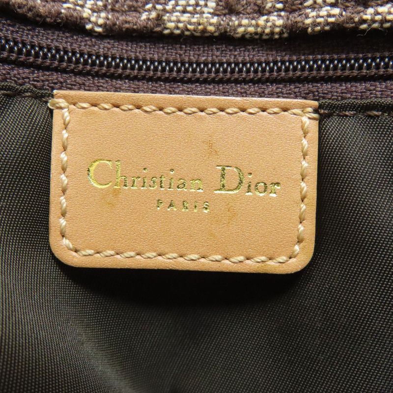 Christian DIOR Trotter Pattern Tote Bag Canvas Women