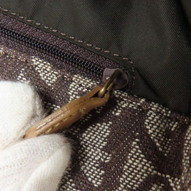 Christian DIOR Trotter Pattern Tote Bag Canvas Women