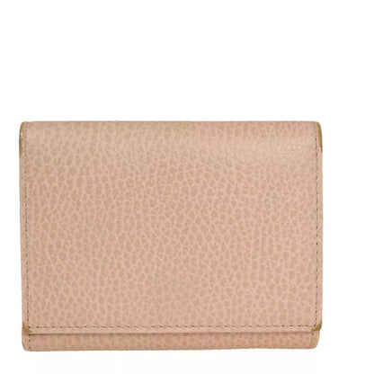 Gucci GG Marmont Logo Trifold Wallet Compact Wallet W Hook Pink Leather 65bs022