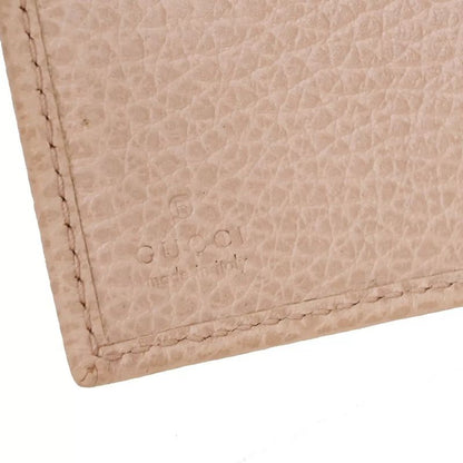 Gucci GG Marmont Logo Trifold Wallet Compact Wallet W Hook Pink Leather 65bs022