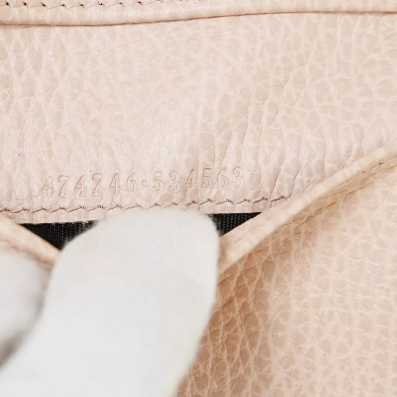 Gucci GG Marmont Logo Trifold Wallet Compact Wallet W Hook Pink Leather 65bs022