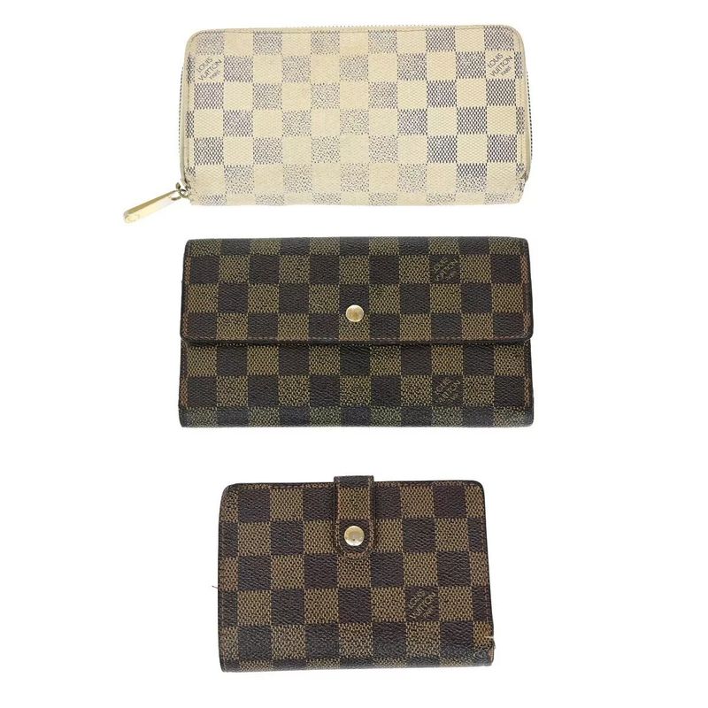Louis Vuitton Long Wallet LV Wallet Zippy Wallet Damier Set Of 3 38bs021