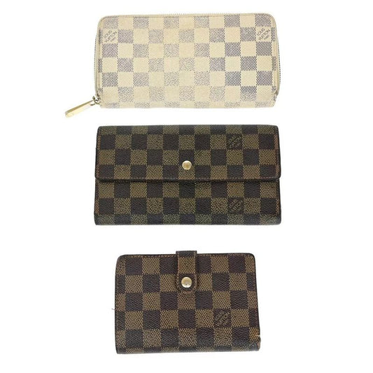 Louis Vuitton Long Wallet LV Wallet Zippy Wallet Damier Set Of 3 38bs021