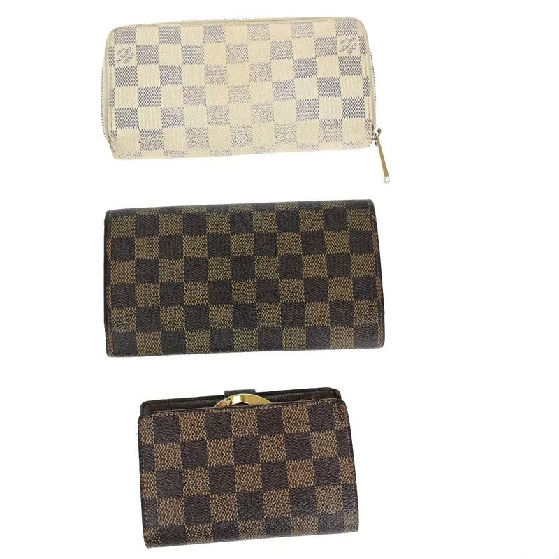 Louis Vuitton Long Wallet LV Wallet Zippy Wallet Damier Set Of 3 38bs021