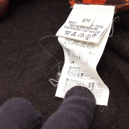 Hermes Knit Bolduc Ribbon Orange X Brown Silk Cashmere Top Women's Used C