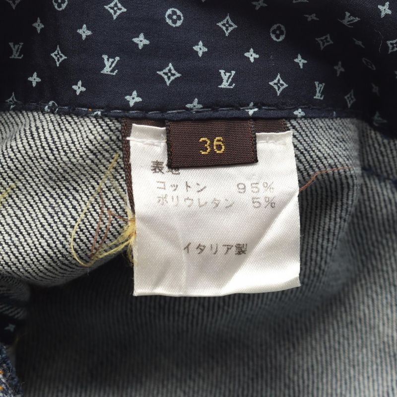 Louis Vuitton Denim Pants Cotton Monogram Denim Pants Women Used a