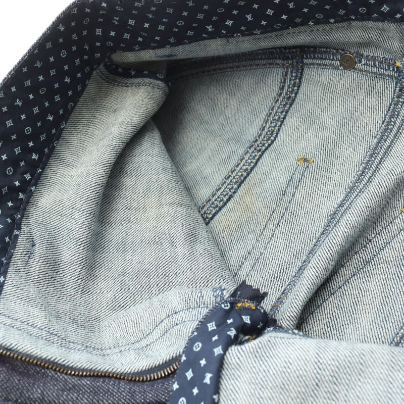 Louis Vuitton Denim Pants Cotton Monogram Denim Pants Women Used a