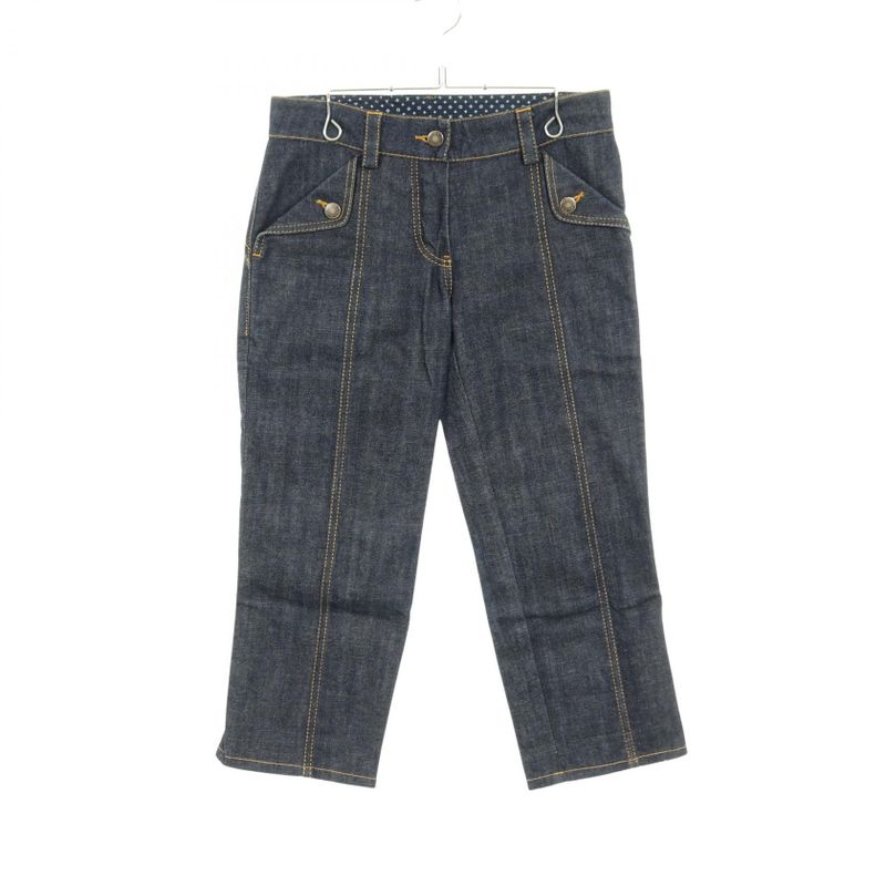 Louis Vuitton Denim Pants Cotton Monogram Denim Pants Women Used a