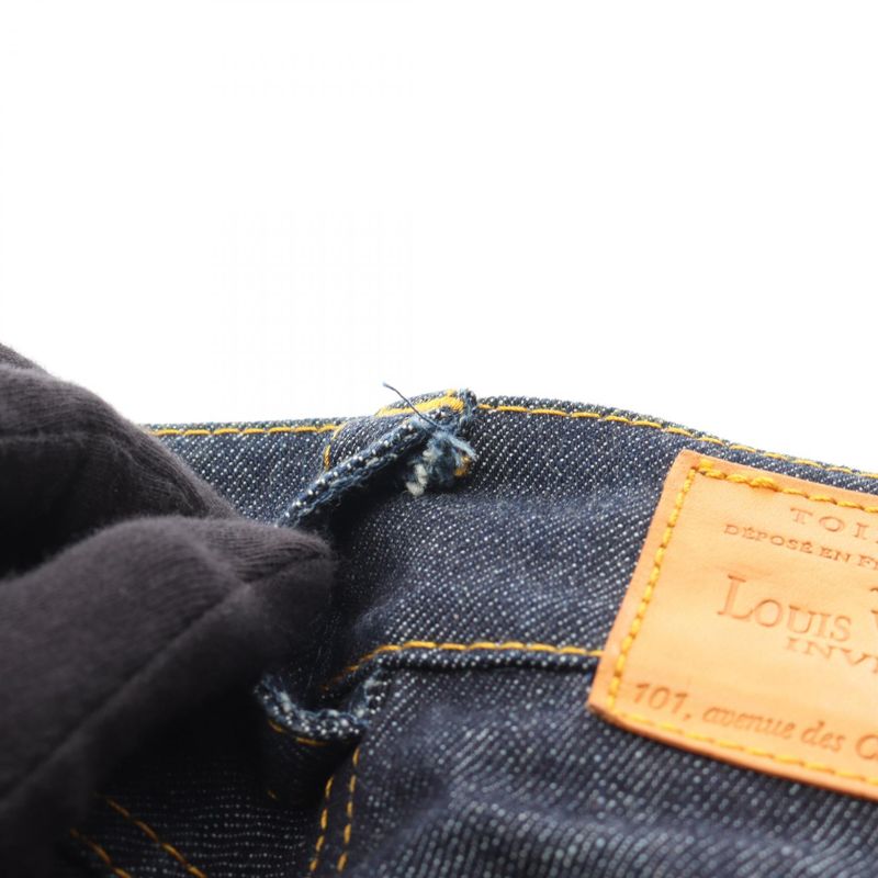 Louis Vuitton Denim Pants Cotton Monogram Denim Pants Women Used a