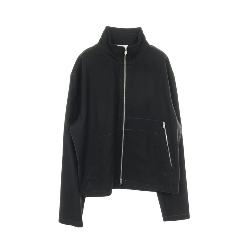 Hermes Cardigan Zip Up H566140 Black Cotton Zip Up Shirt Blouson Mens Unused