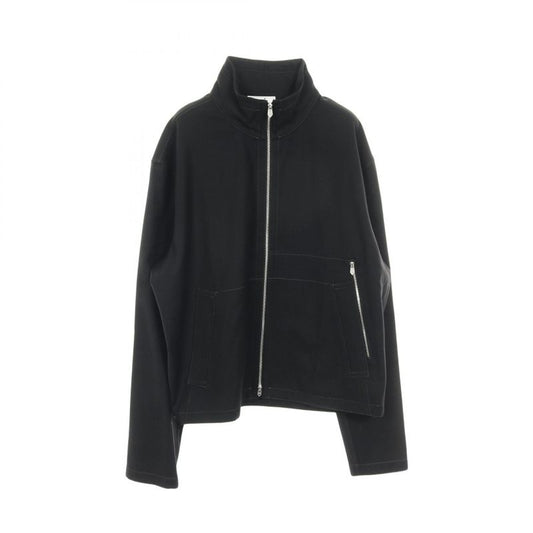 Hermes Cardigan Zip Up H566140 Black Cotton Zip Up Shirt Blouson Mens Unused