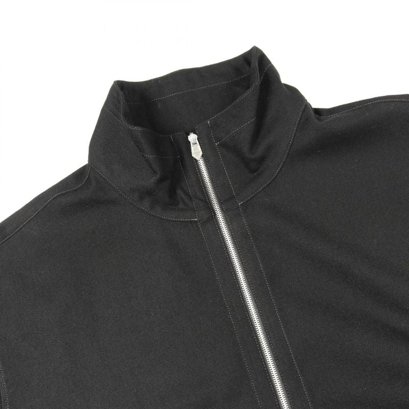 Hermes Cardigan Zip Up H566140 Black Cotton Zip Up Shirt Blouson Mens Unused