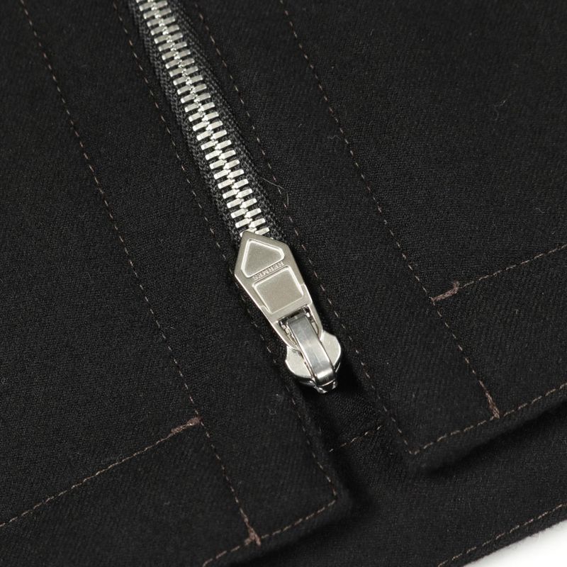 Hermes Cardigan Zip Up H566140 Black Cotton Zip Up Shirt Blouson Mens Unused