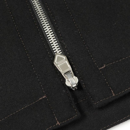 Hermes Cardigan Zip Up H566140 Black Cotton Zip Up Shirt Blouson Mens Unused